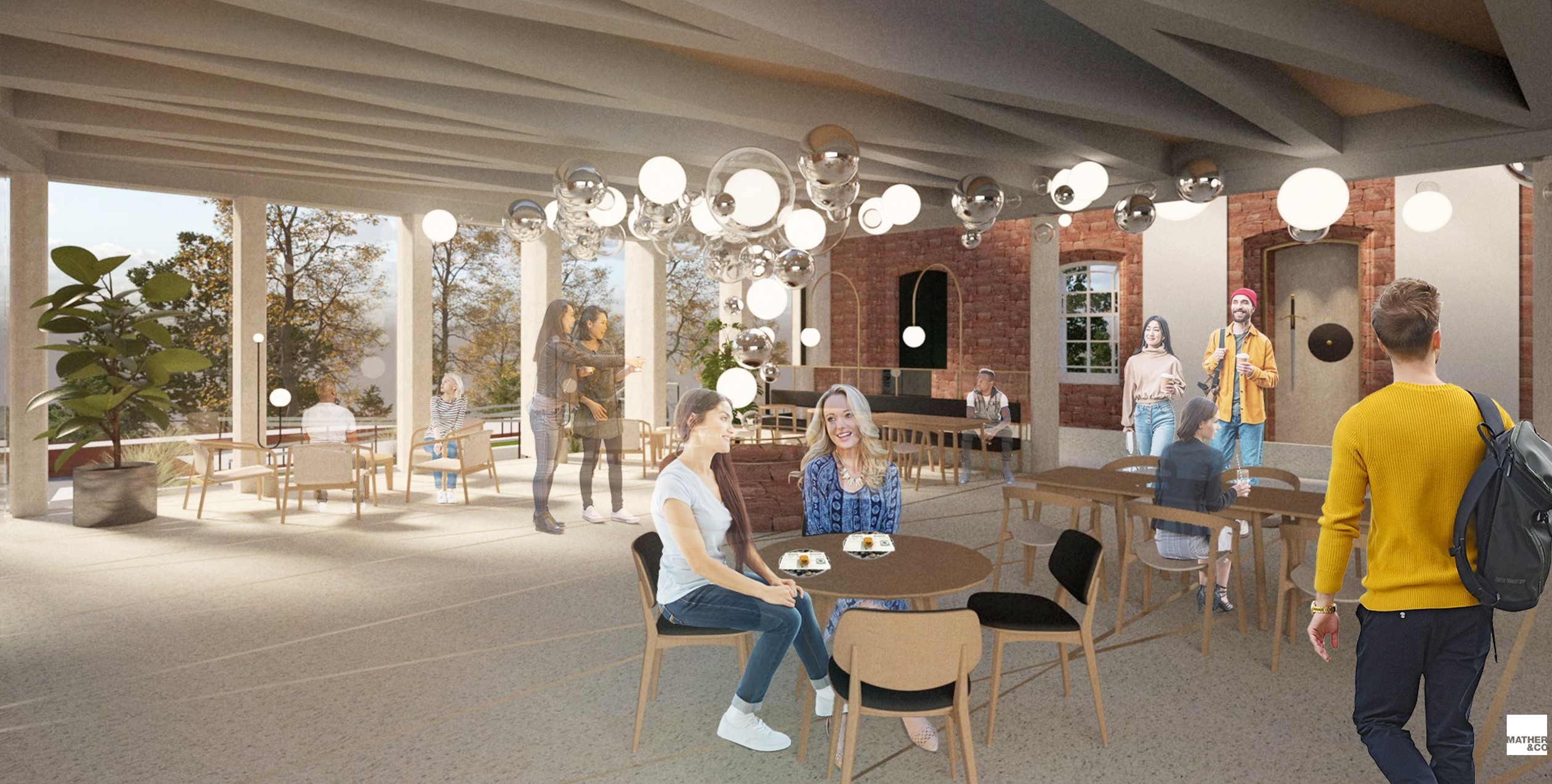 Artist impression: café area, Inverness Castle Experience