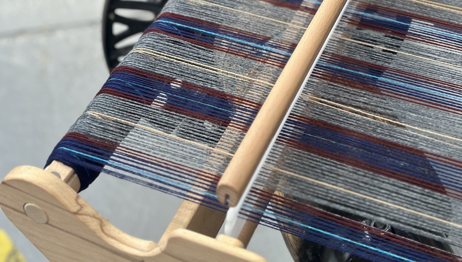 A section of Inverness Castle Experience Tartan on the loom