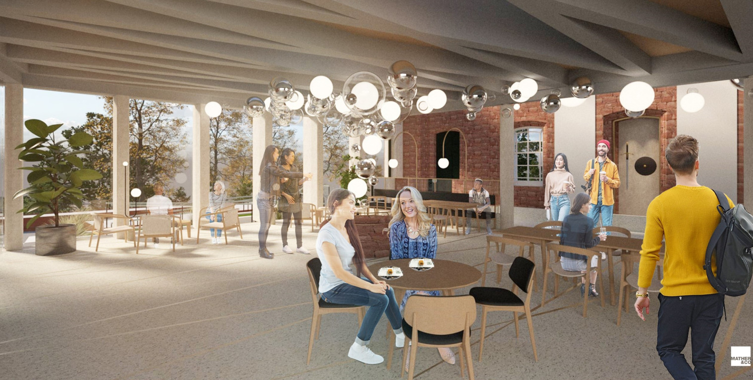 
    Artist impression: Dining / café experience (Credit: Mather & Co)
    