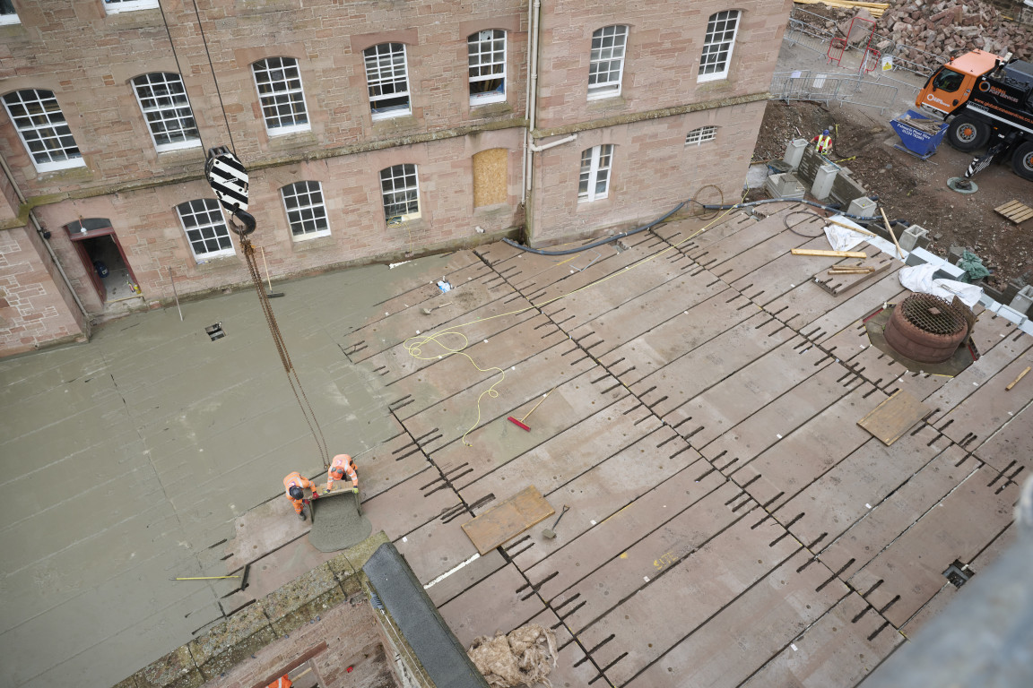 
    Once filled with cement the floor will be ready for insulation to be added
    