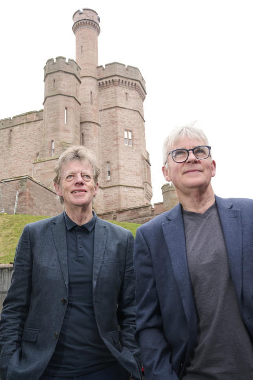 Rory Macdonald and Calum Macdonald, founder members of Runrig, at Inverness Castle